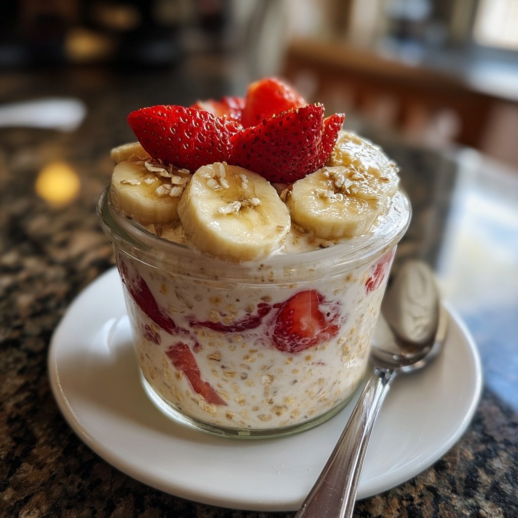 Strawberry Banana Overnight Oats