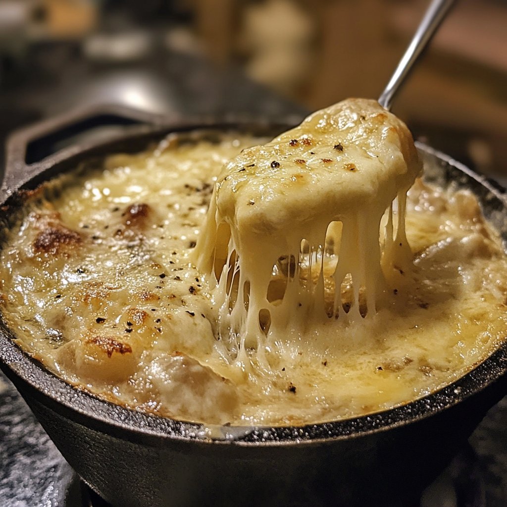 Fondue with Beer and Swiss Cheese