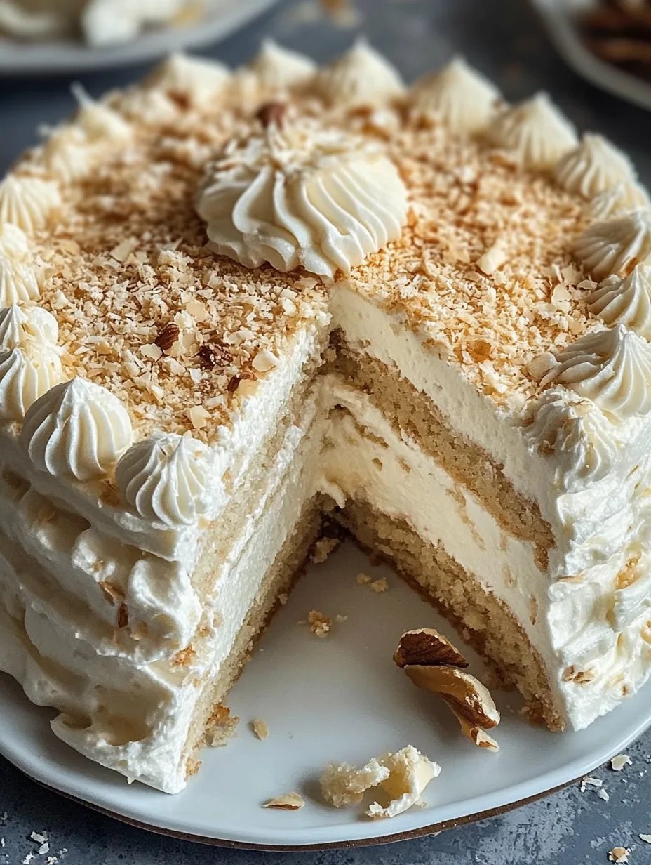 White Chocolate, Creamy Coconut & Almond Cake