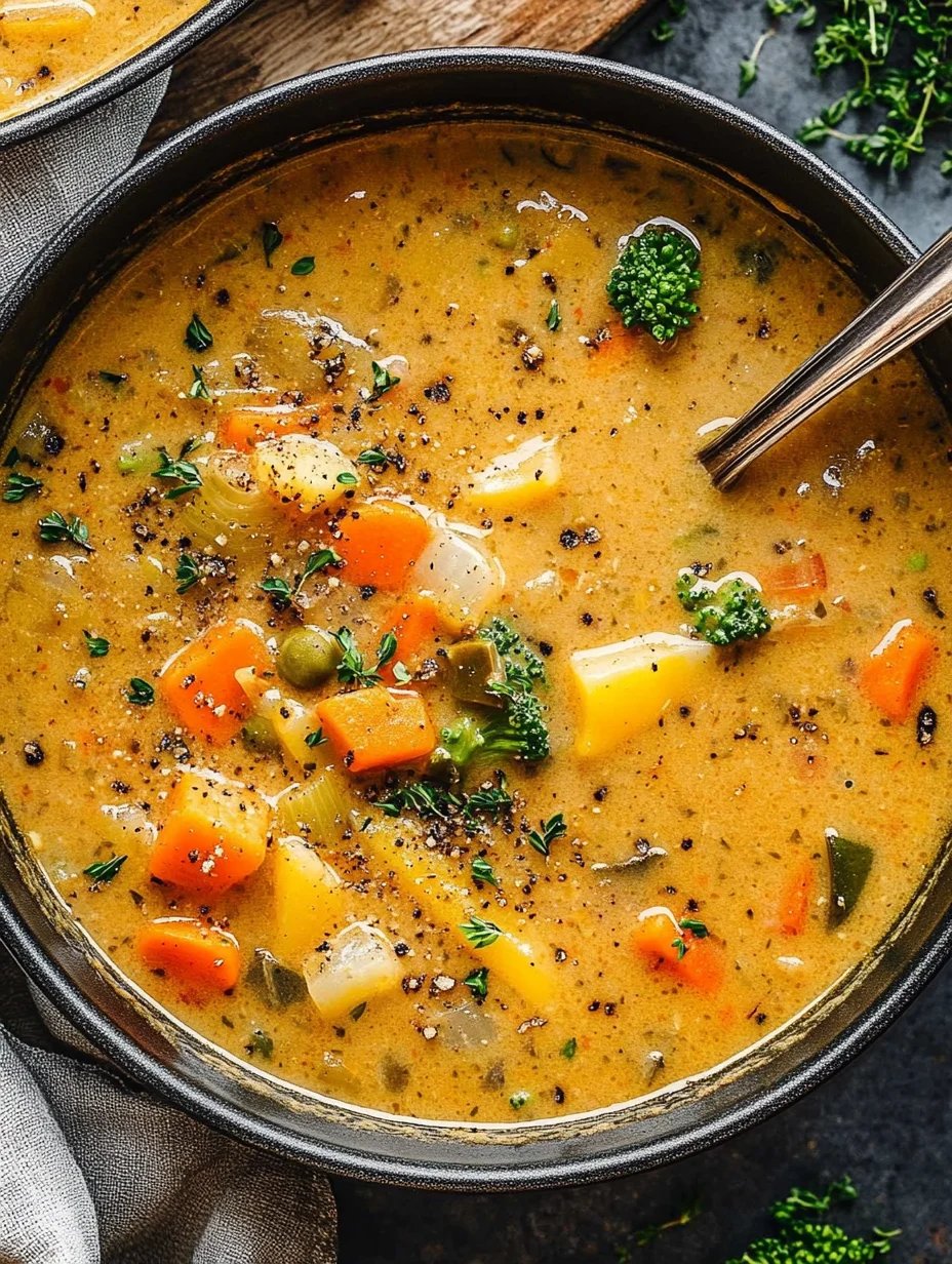 One Pot Creamy Vegetable Soup