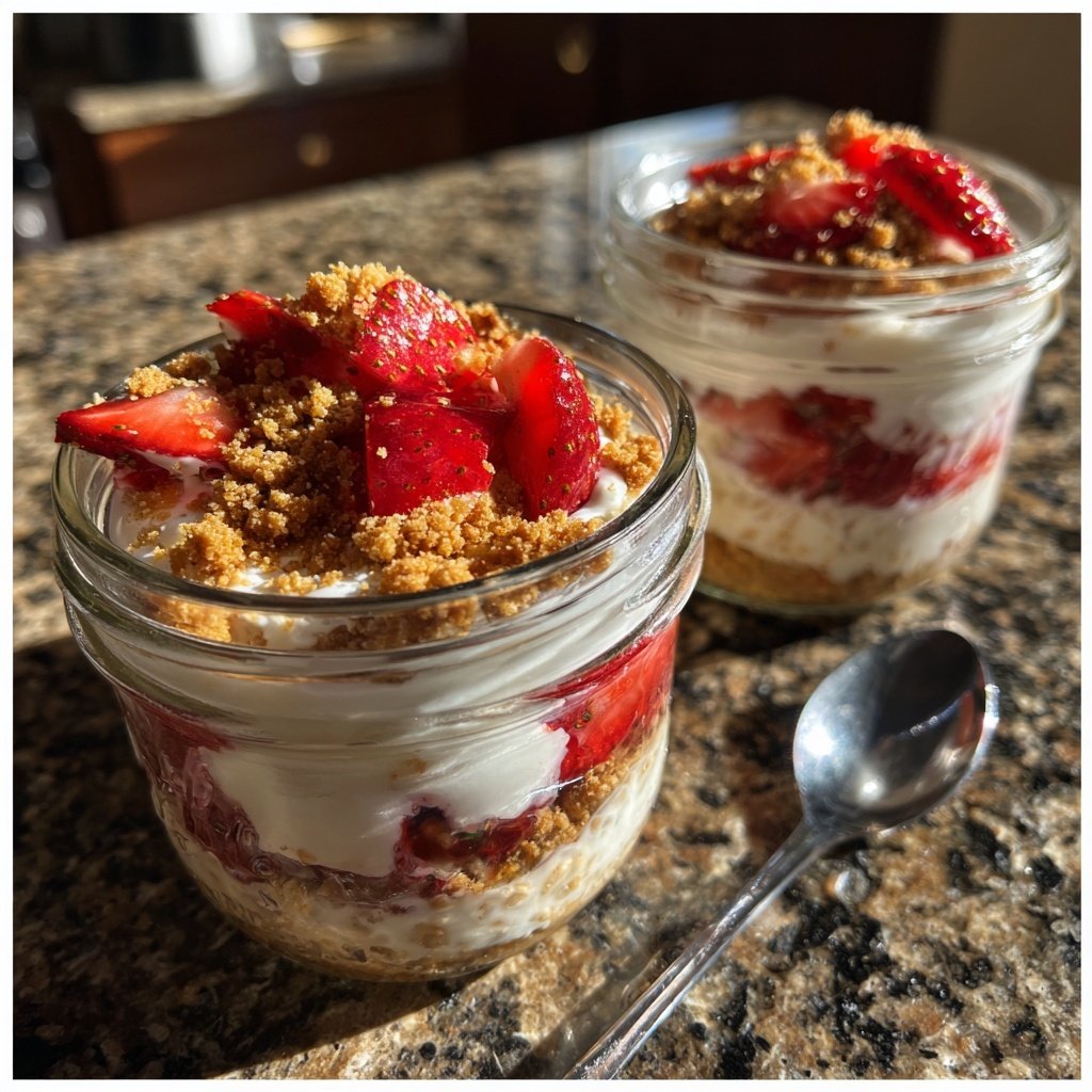 Strawberry Cheesecake Overnight Oats No Bake